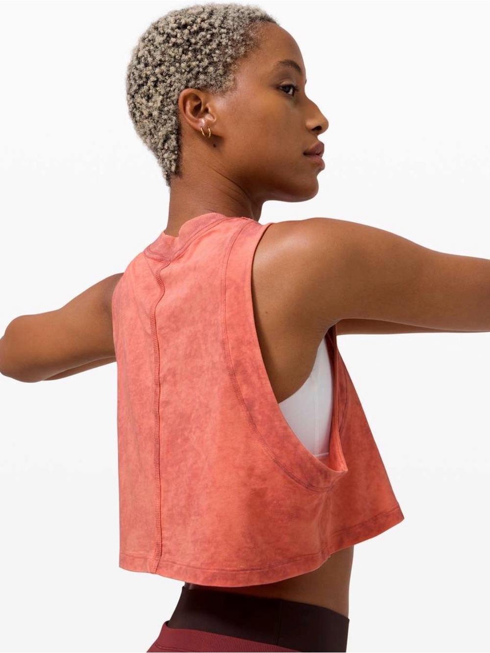 Lululemon All Yours Cropped Tank Women’s Crop Muscle Tank in Washed Coral 2